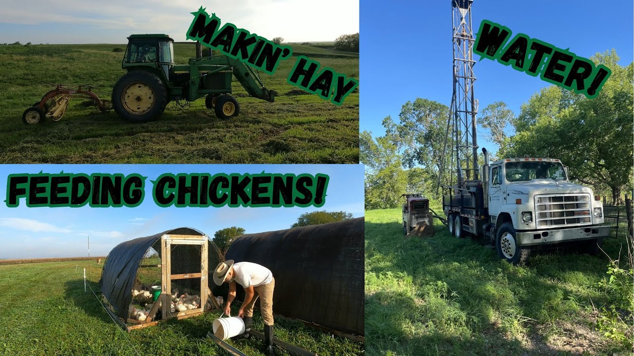 Summer on a Small Dairy Farm: Baling Hay & Drilling For Water!