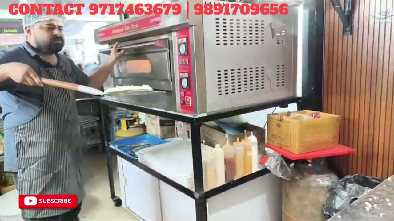 Цена газовой печи для пиццы с демонстрационным оборудованием для выпечки пиццы.