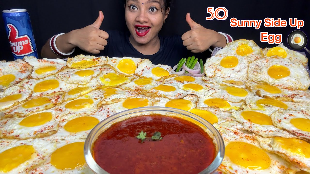 50 Sunny Side Up Egg Challenge 😱 Food Eating Videos 🍳