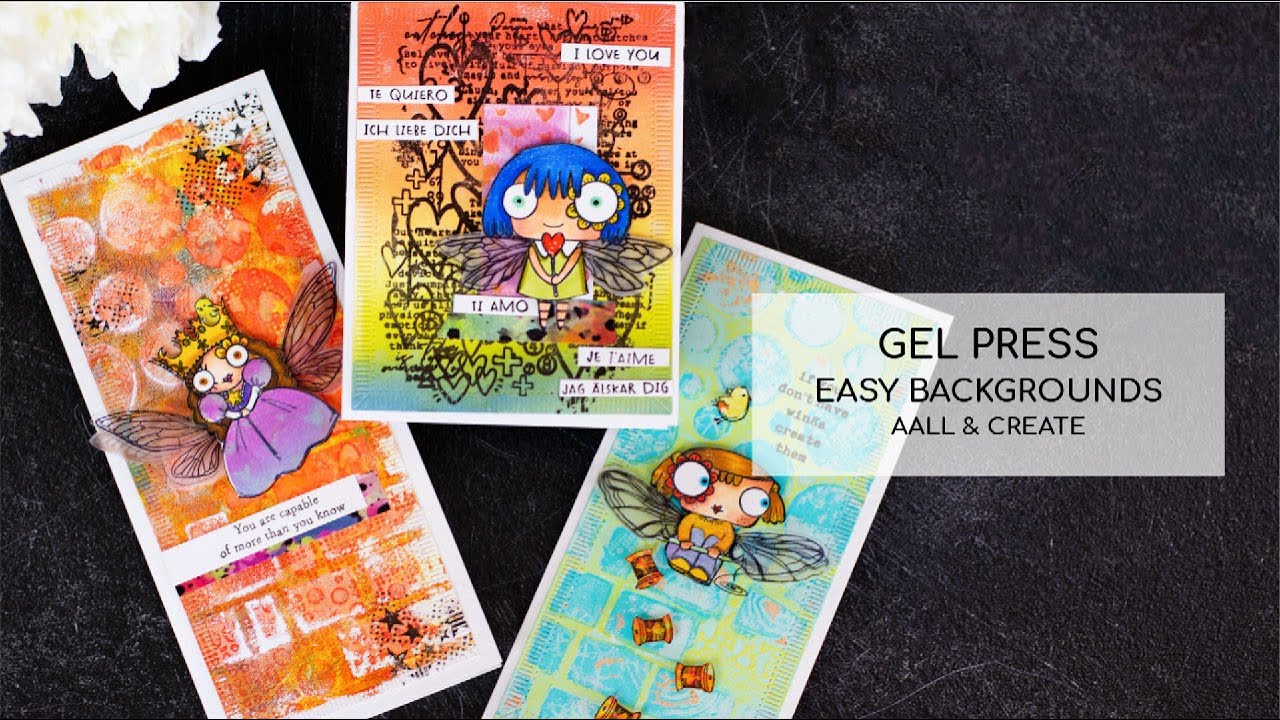 LAYERED GEL PRINTS BACKGROUNDS + Acrylic and Gouache paint  [AALL & Create]