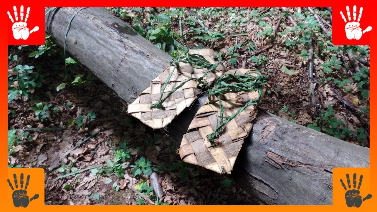 Primitive Sandals Made of Bark and Yucca