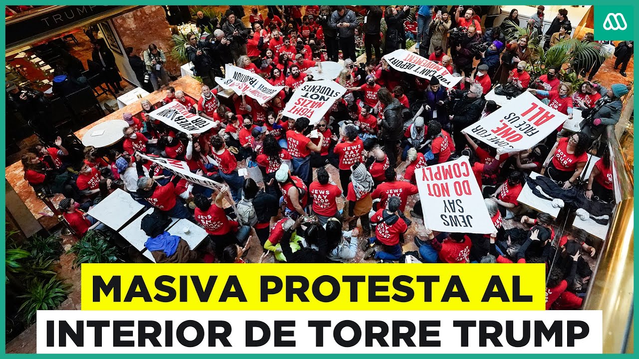 Las imágenes de masiva protesta al interior de torre Trump