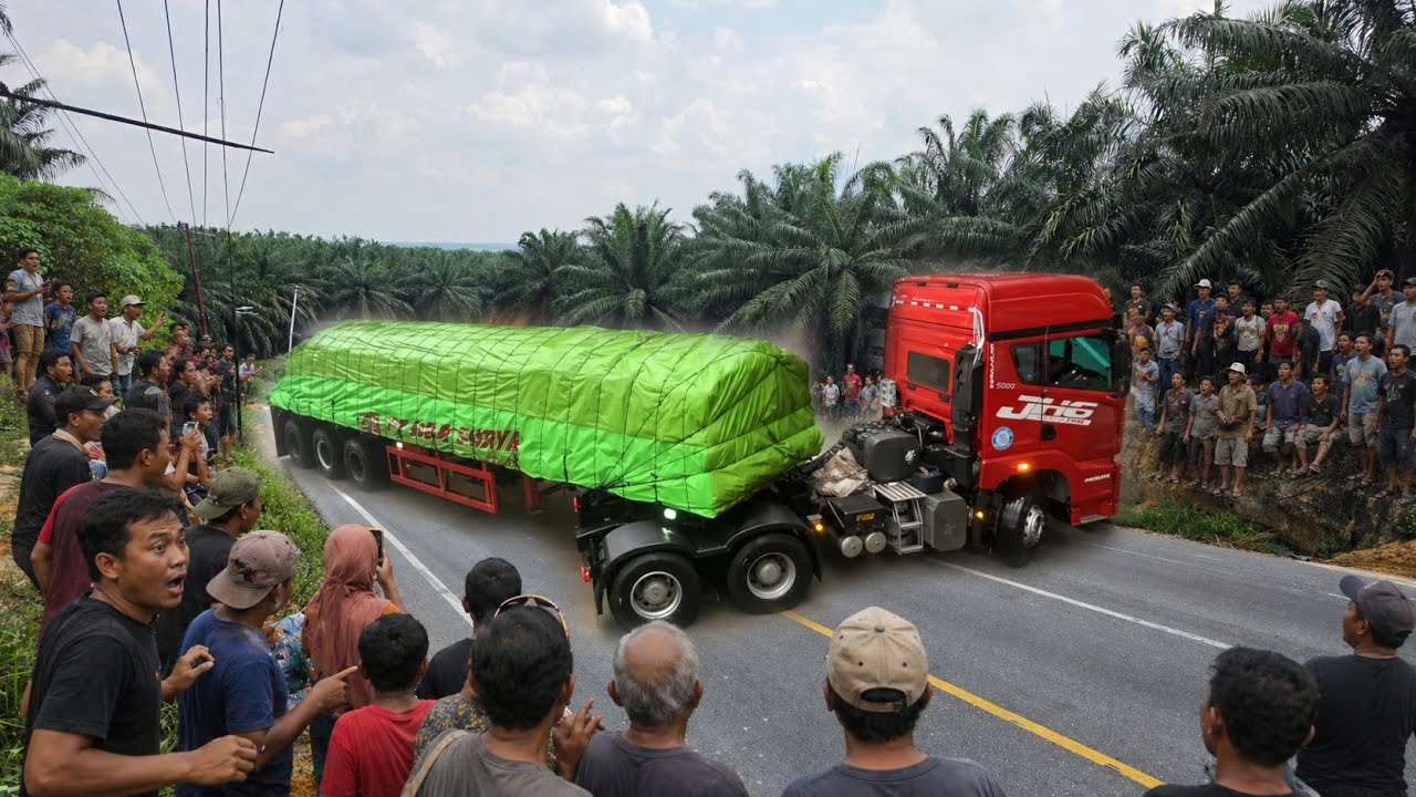 Drama Yang Sulit Truck Panjang‼️Kabin Sampai Bergetar Dan Terangkat
