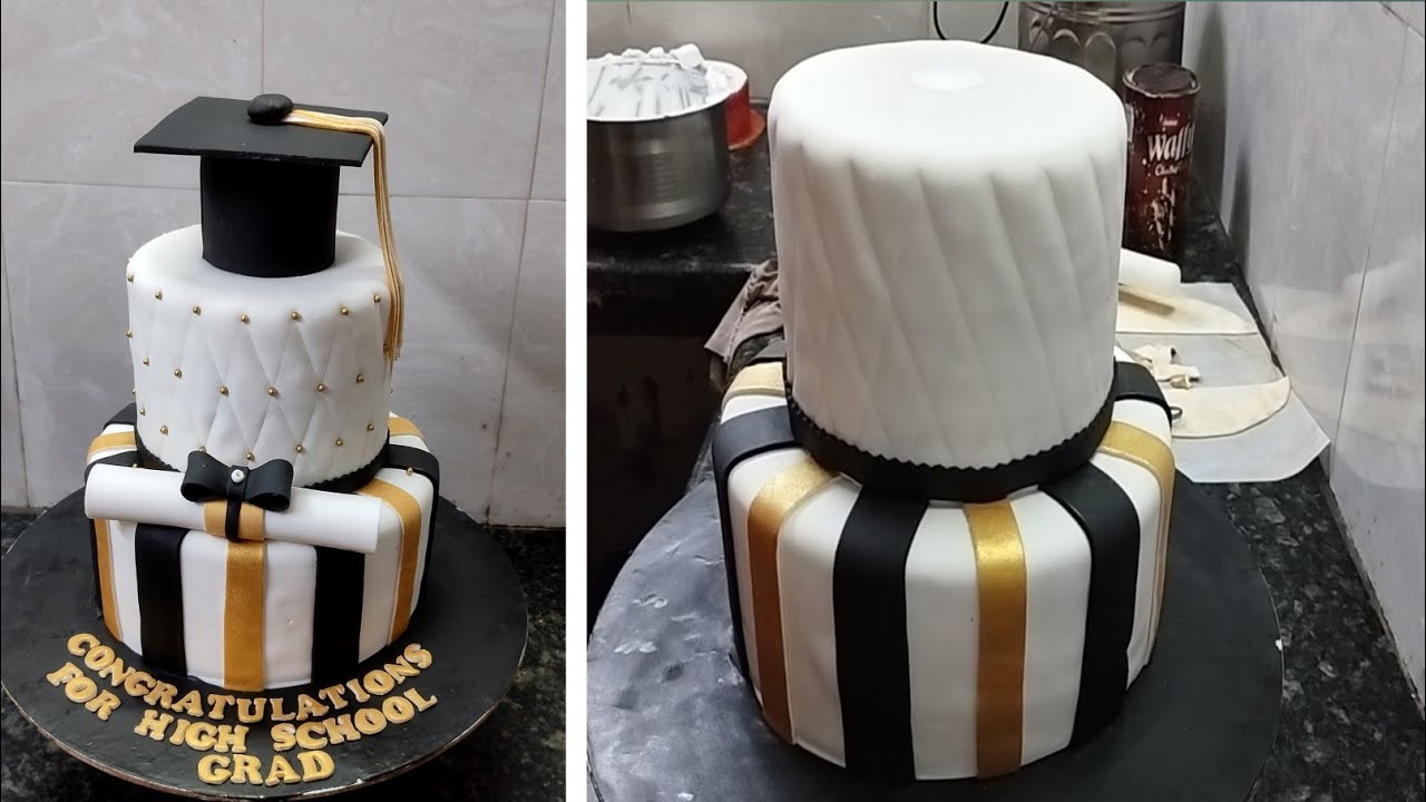 Graduations Theme Cake |Amazing Two Tire Law Graduation Cake Design |Law Graduation Cakes