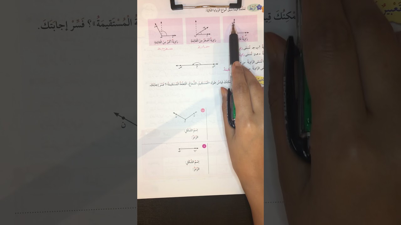 الصف الخامس: الدرس ١١-١: مفاهيم هندسية (صفحة ٩٣)
