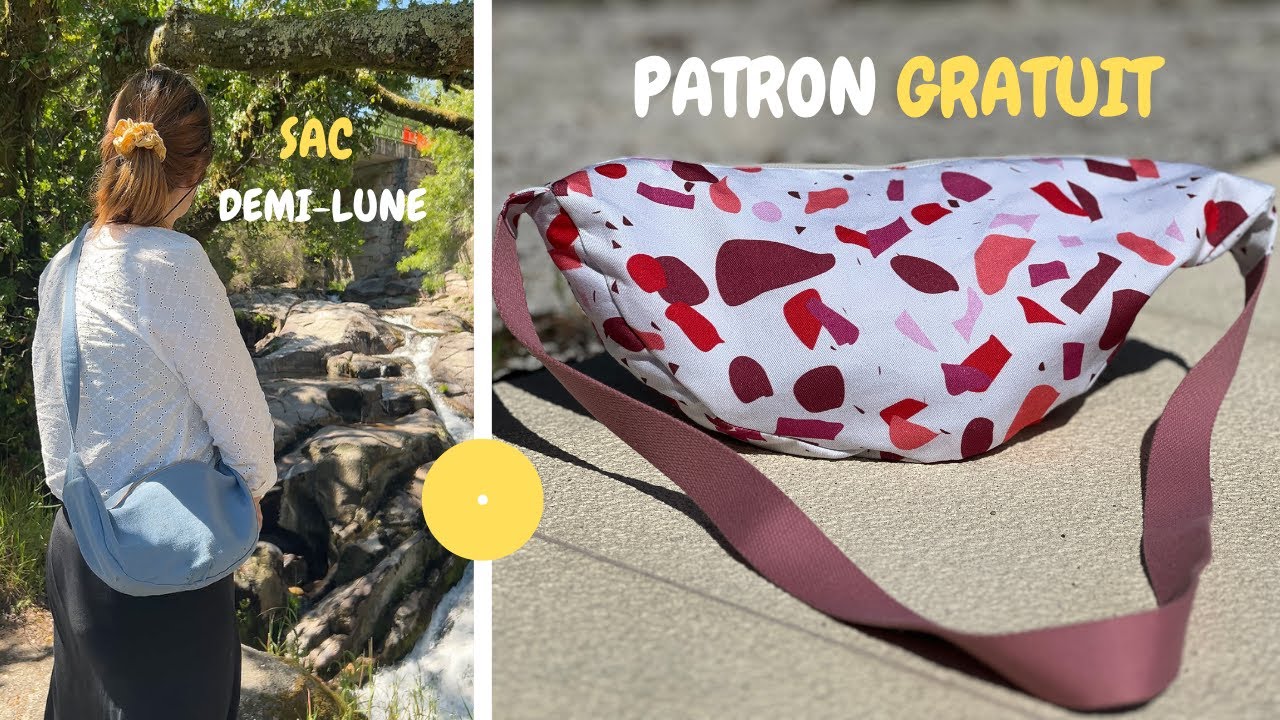 PATRON GRATUIT - Coudre un sac banane demi-lune -  Sac 