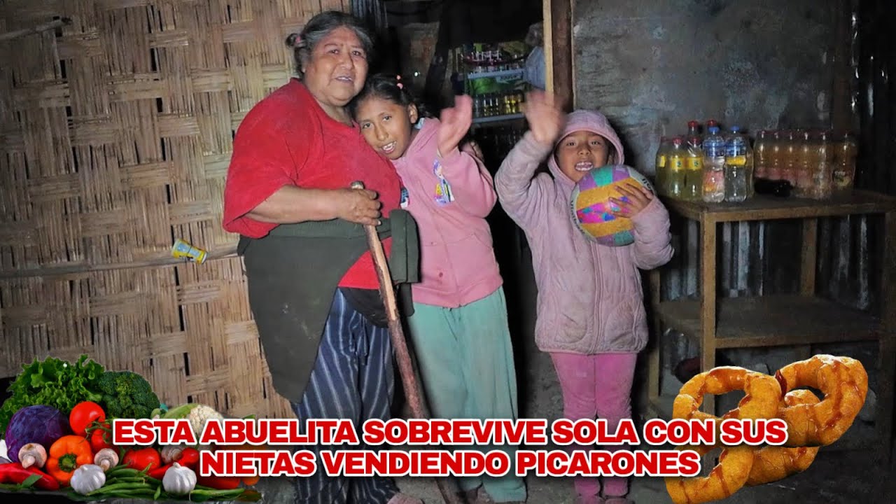  Esta abuelita sobrevive sola con sus nietas vendiendo picarones - Doña Martha