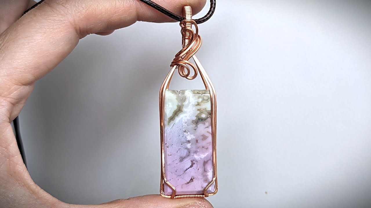 Rectangular Cabochon Wire Wrapped Pendant Tutorial