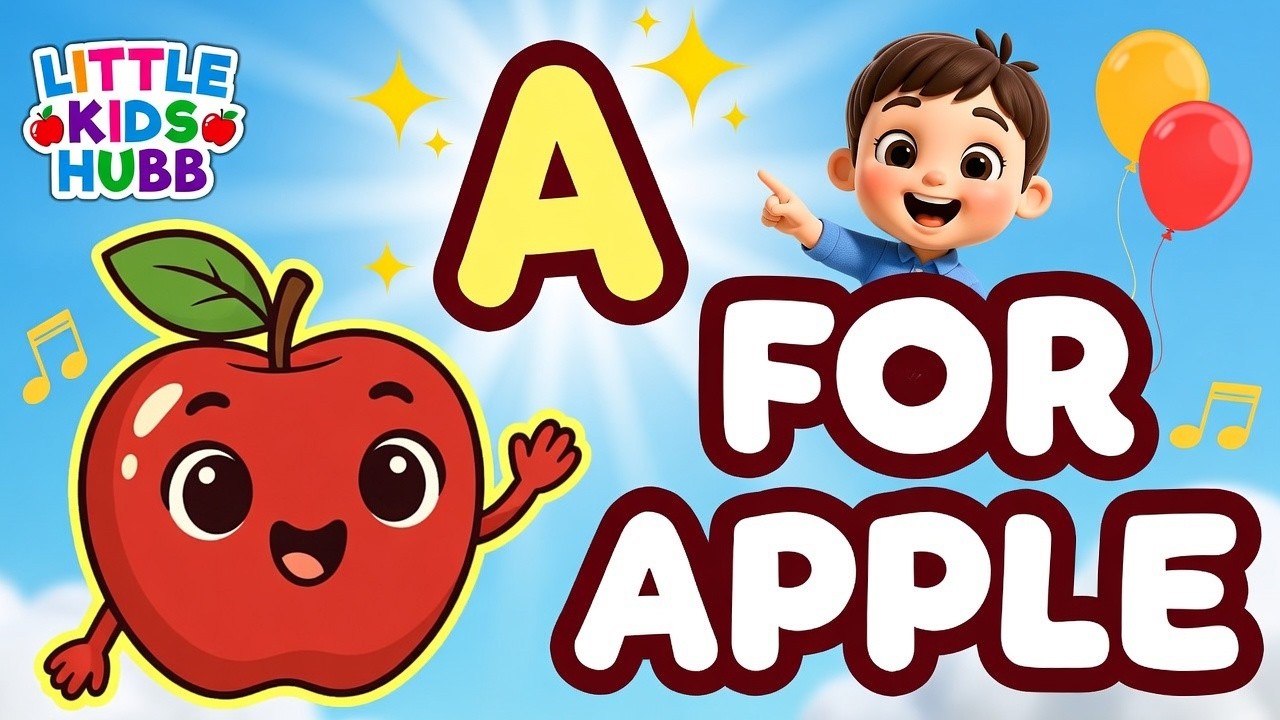 A for Apple 🍎 | Alphabet Song for Kids | Phonics for Preschoolers | Little Kids Hubb #nurseryrhymes