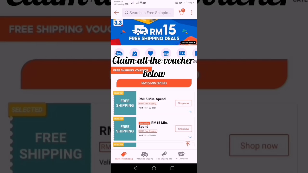 SHOPEE - How to claim Free shipping voucher?