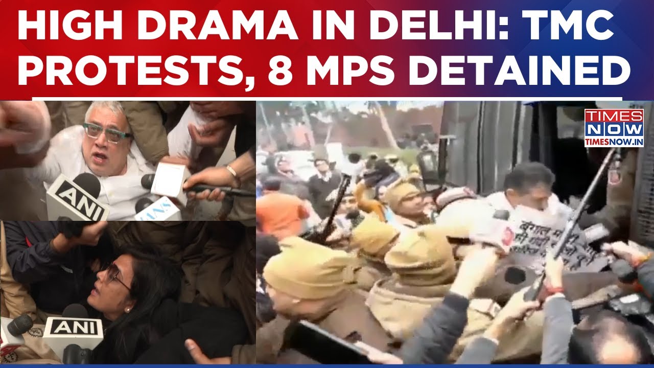 TMC vs ED Escalates: Drama On Delhi Streets As Mamata Banerjee's MPs Step Up Attack, Police Detain 8