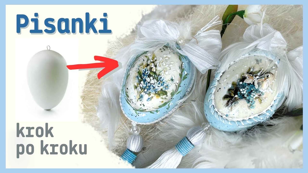 Pisanki decoupage z wyciskami i malowane. No. 1009