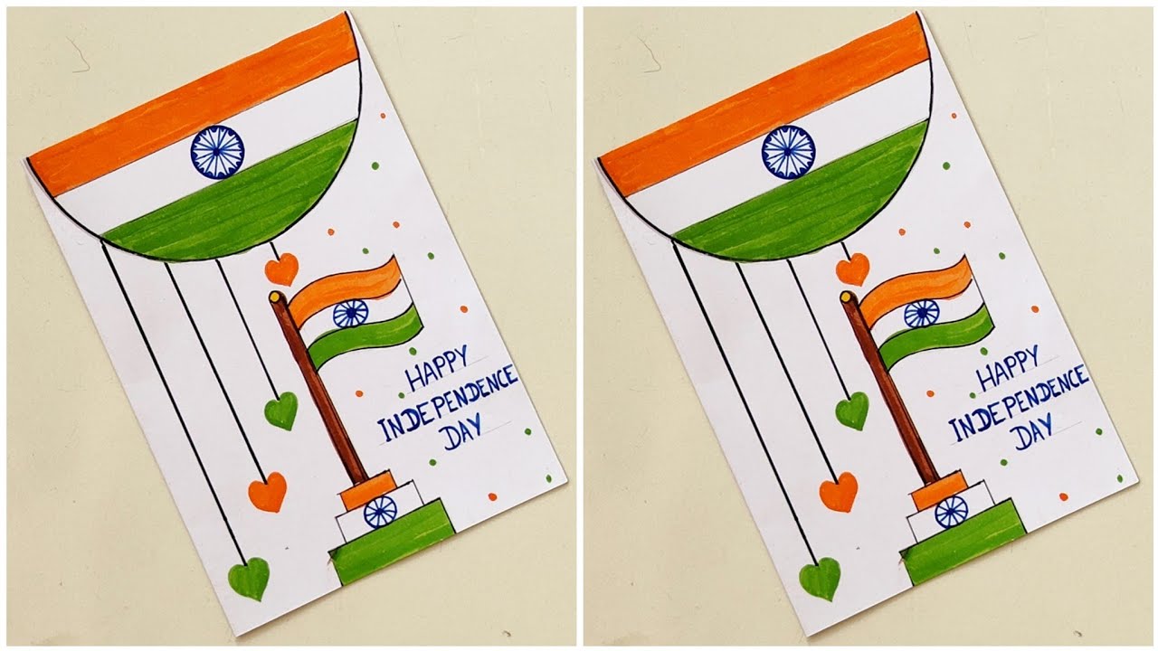 Easy Independence day greeting Card/Independence day Craft/15th August Greeting card