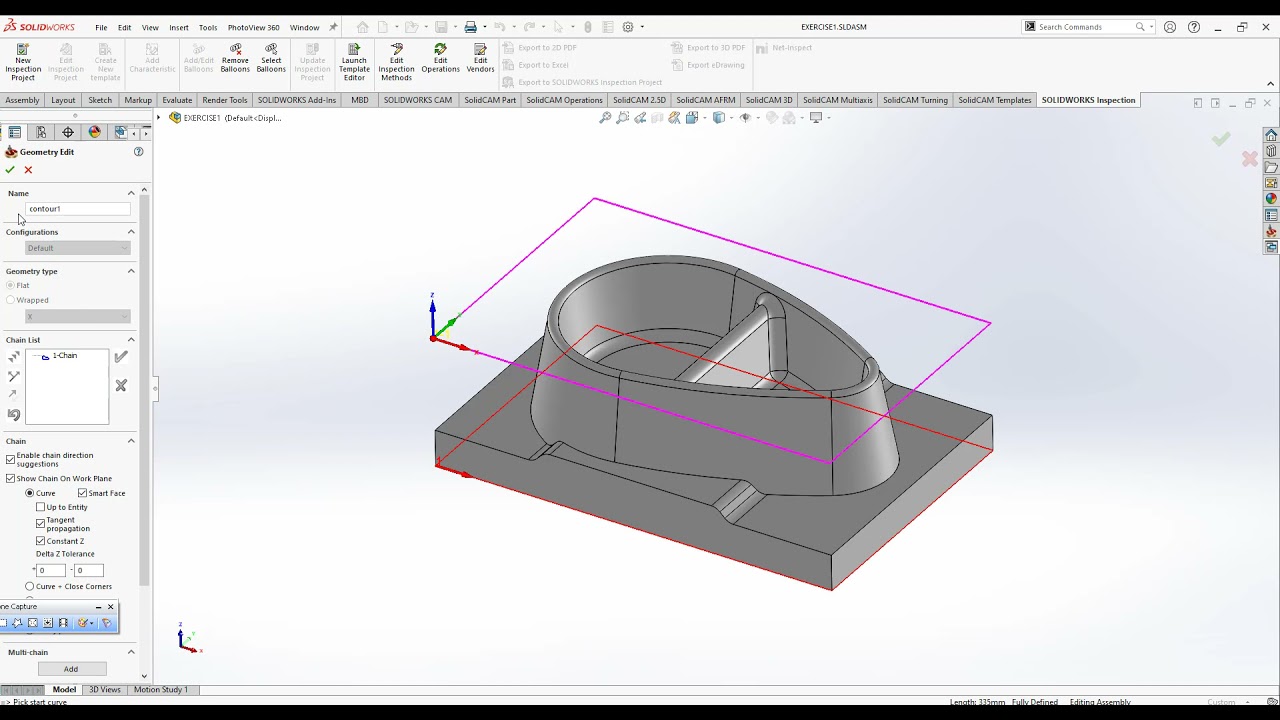 Solidcam 3D 3D Контурная черновая обработка