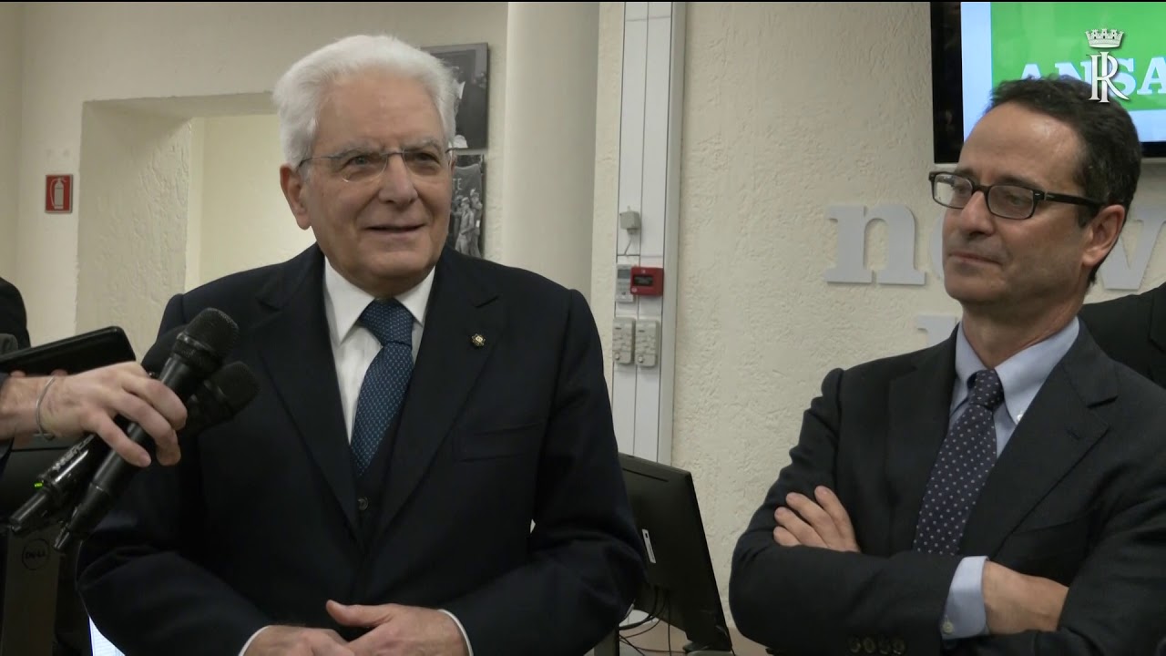 Mattarella visita la sede dell’Agenzia di Stampa ANSA