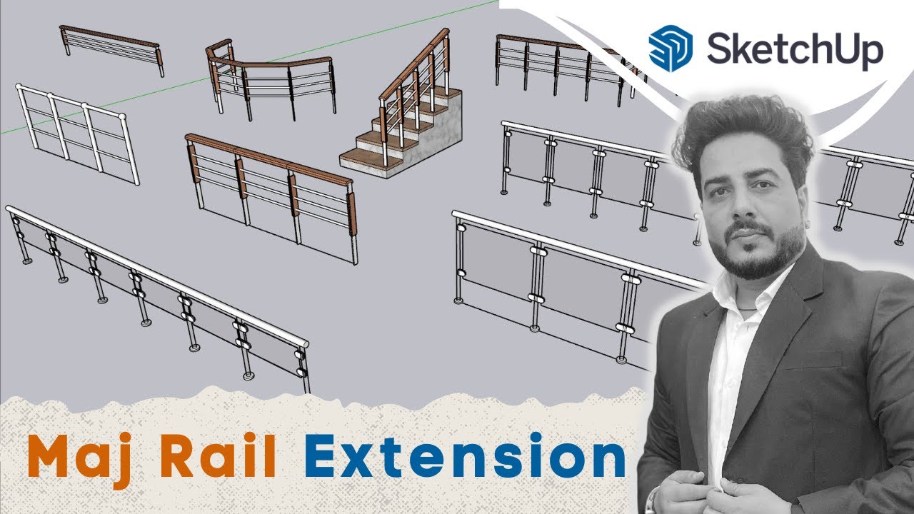 SketchUp: MAJ Rail Extension || New FREE Railing Extension for SketchUp