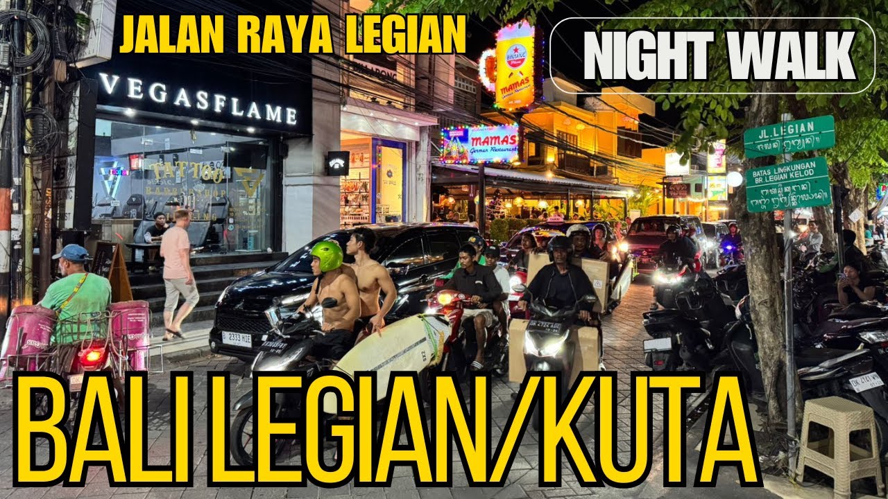 Bali Legian Kuta Street Walking Tour Today Jalan Raya Legian