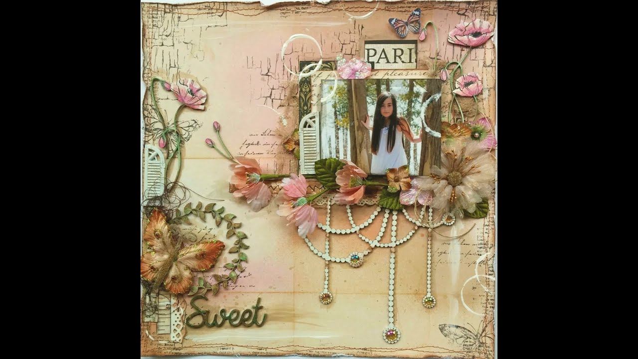 Mixed Media Scrapbook Page Tutorial   Sweet