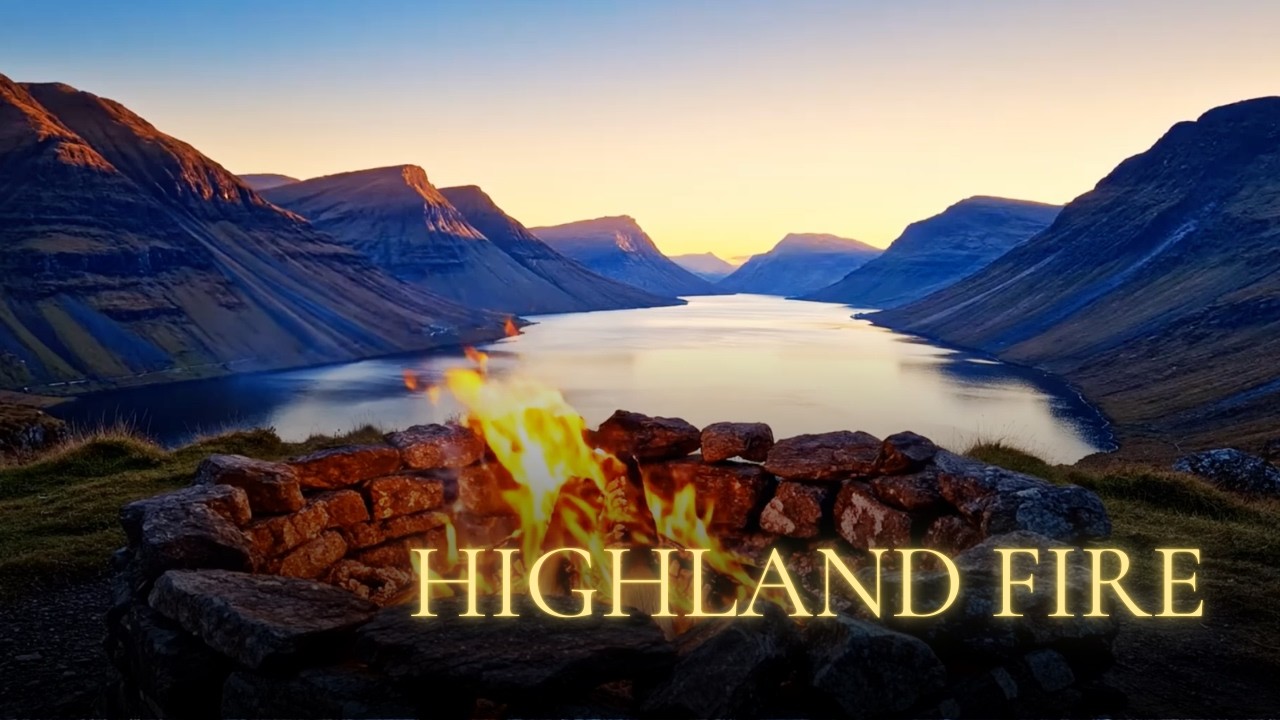 Highland Firepit — Crackling Fire & Mountain Sounds for Sleep & Relaxation | 30 Minutes