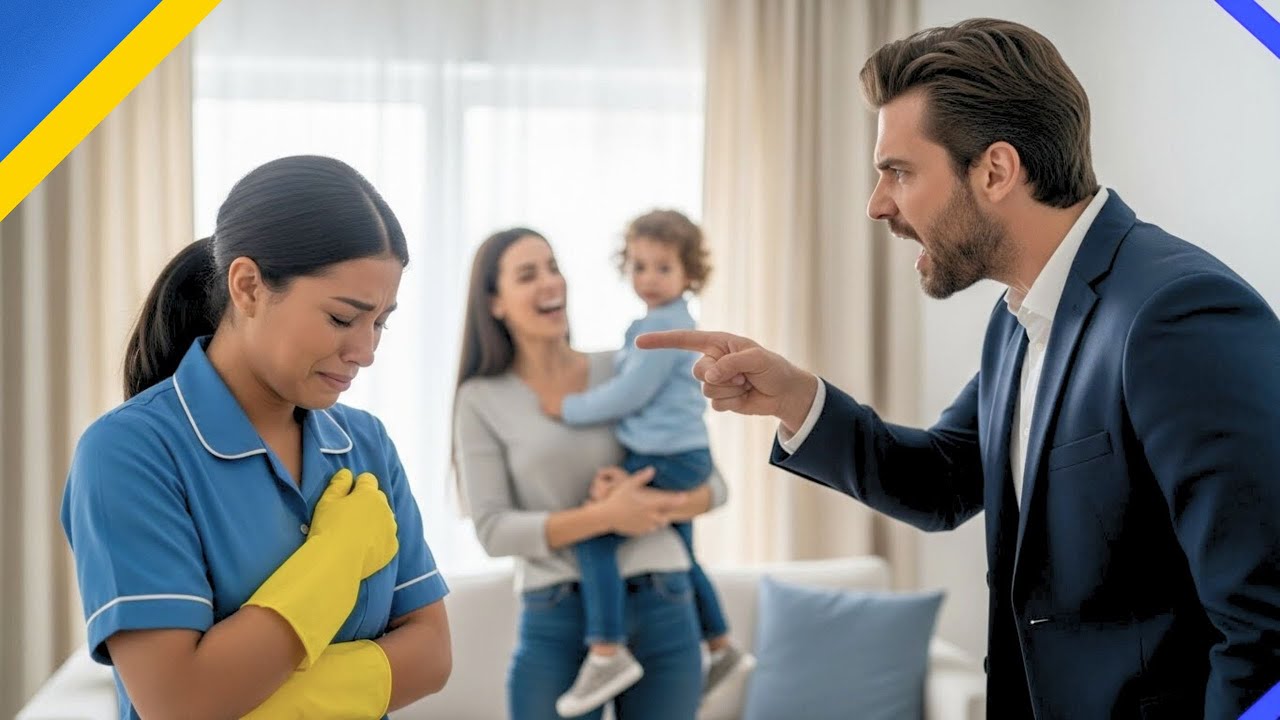 SIN SABER QUE LA EMPLEADA DE LIMPIEZA SALVÓ AL BEBÉ DEL MILLONARIO, LA ECHARON FRENTE AL NIÑO.