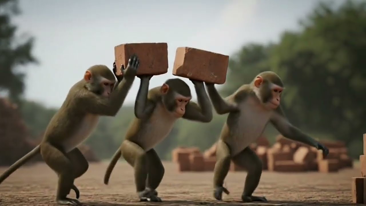Monkey Build their Dream House . 