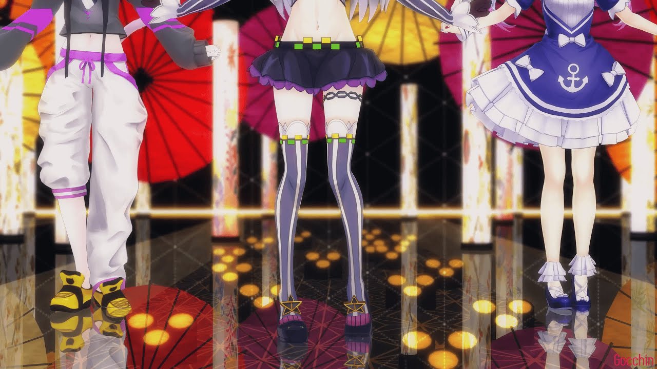 【MMDホロライブ】Okayu | Shion | Aqua「Pico Pico Tokyo」