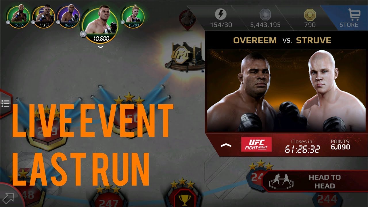 EA SPORTS UFC Mobile - UFC on Fox 13: Alistair Overeem vs. Stefan Struve Live Event Last Run!