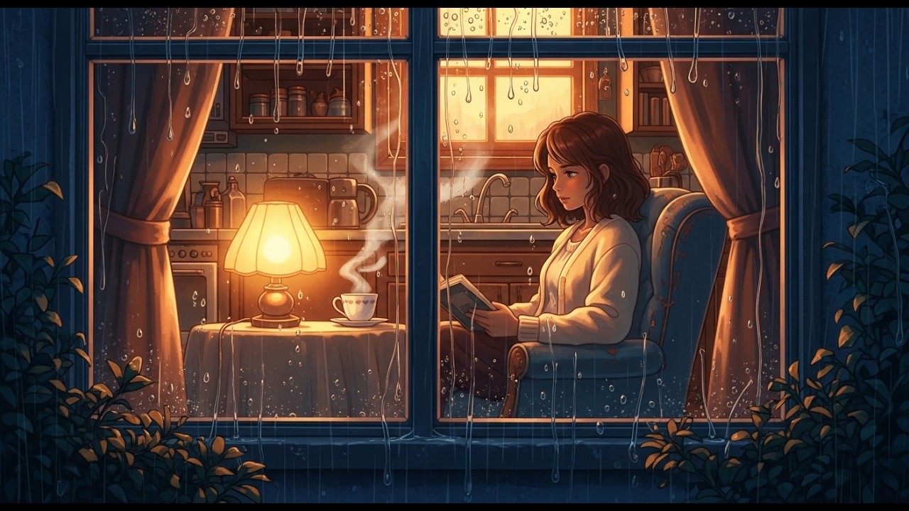 Rainy afternoon mending | Cozy cottage life & chamomile tea 🍵🧶l Aivorax l #GhibliVibes #RainyDay