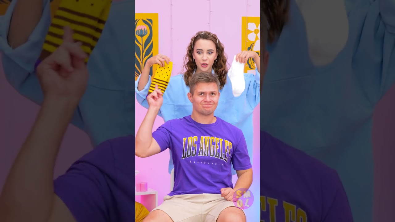 He has to wear whatever he points to! || Fun cross-dressing challenge🤣🌈 #funny #challenge