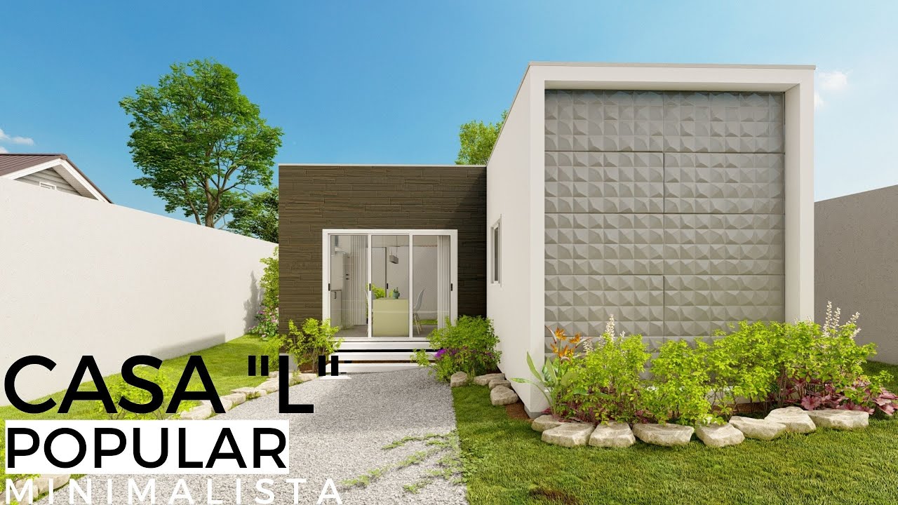 CASA PEQUENA EM L POPULAR DE 33 M²