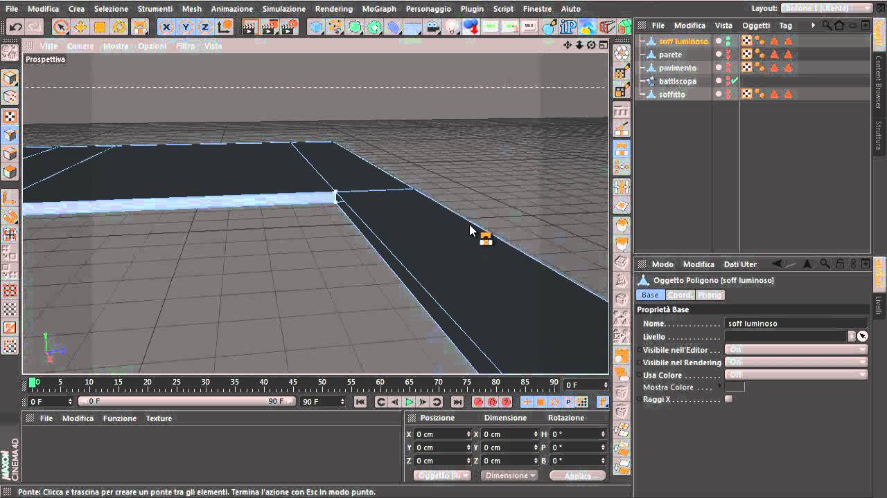 Modellare una stanza con C4D