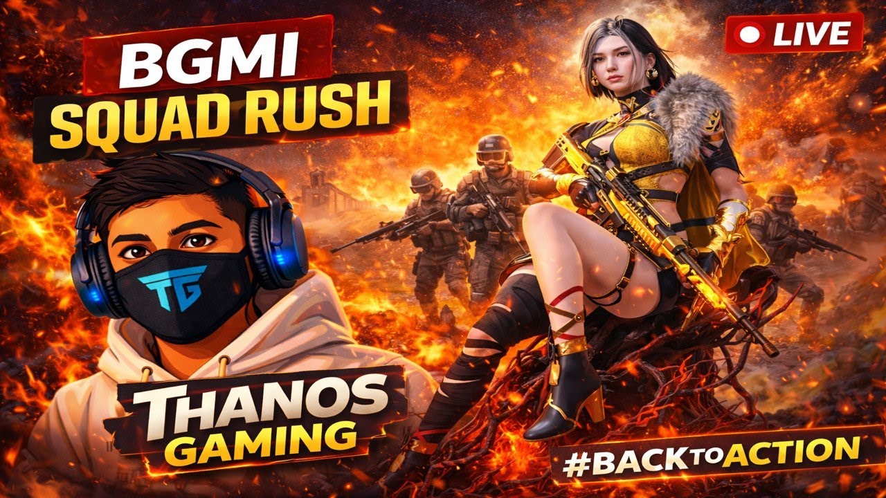 👉 BGMI SQUAD RUSH LIVE 🔥 Intense Fights With Squad | THANOS GAMING