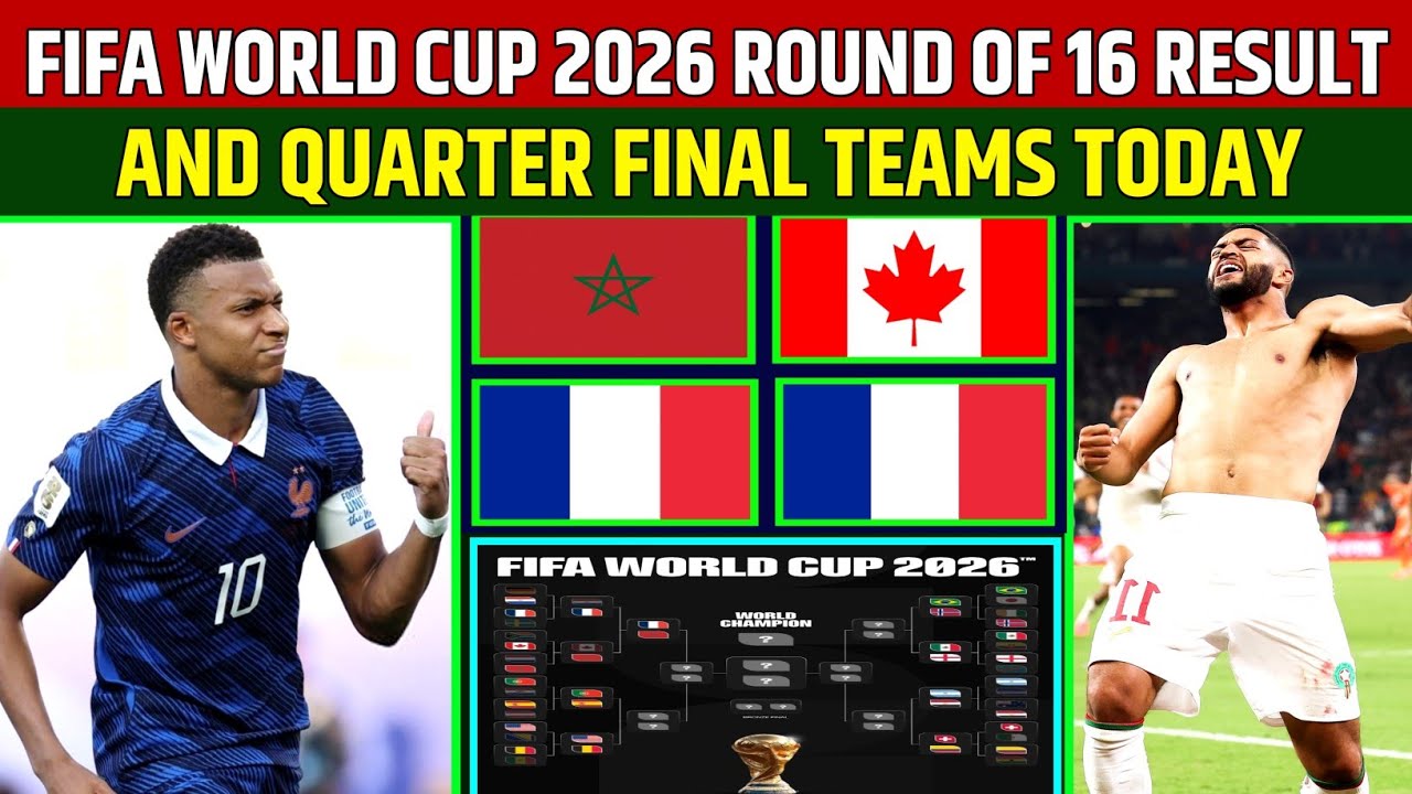 FIFA WORLD CUP 2026 ROUND OF 16 LATEST RESULTS & QUATER  FINAL QUALIFIED TEAMS TODAY 5th JULY 2026