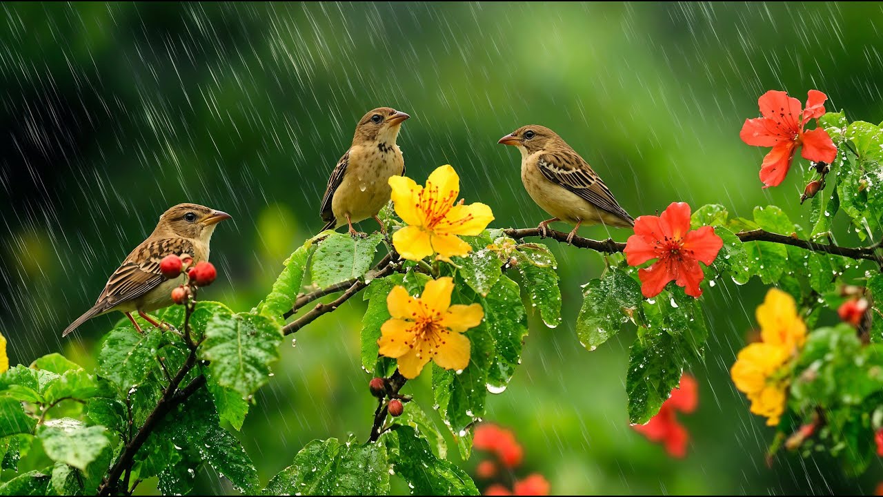 Gentle Piano, Rain & Morning Birds 🌧️🕊️ Calm Music for Deep Focus and Relaxation