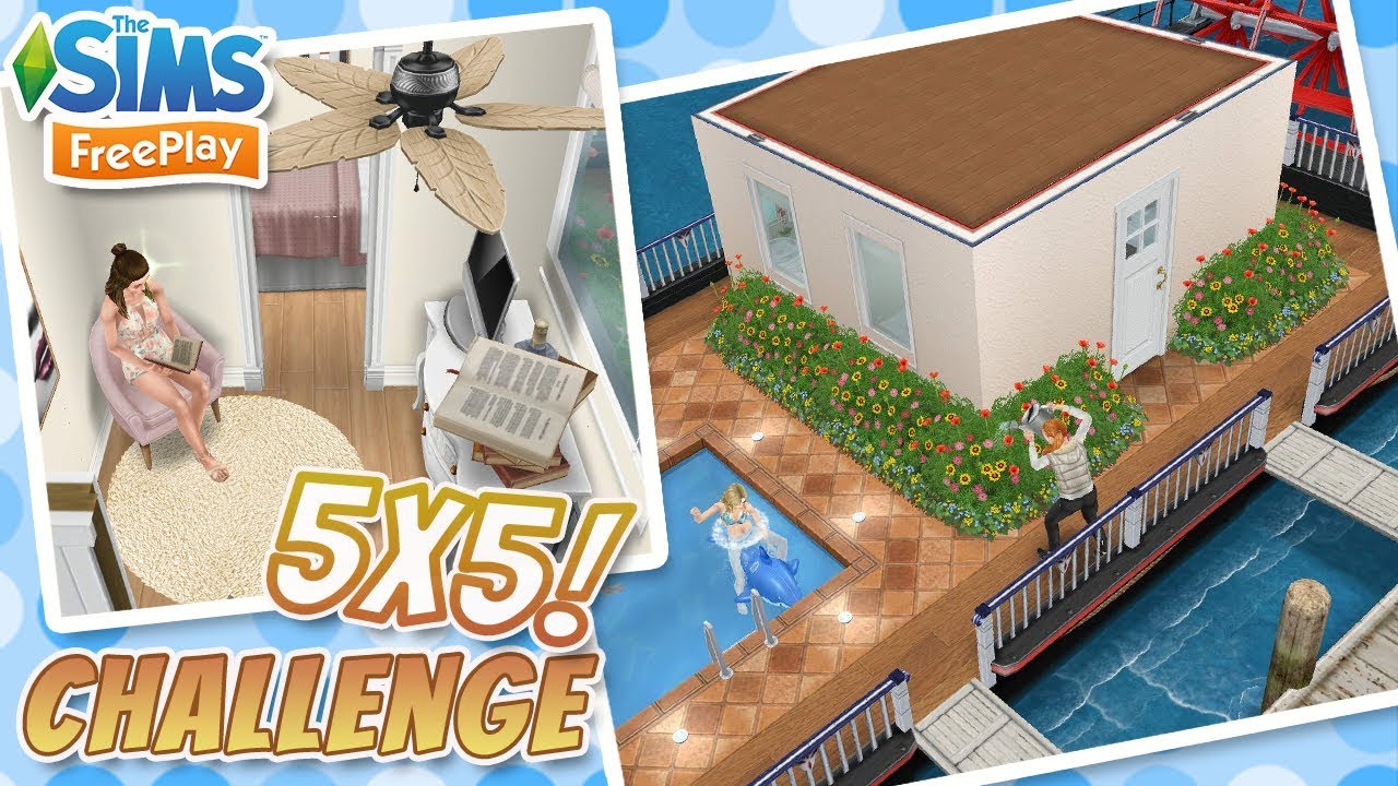 CASA BARCO MINI 5x5 |🏠⚓| Tiny House Challenge |⚓🏠| Sims Freeplay
