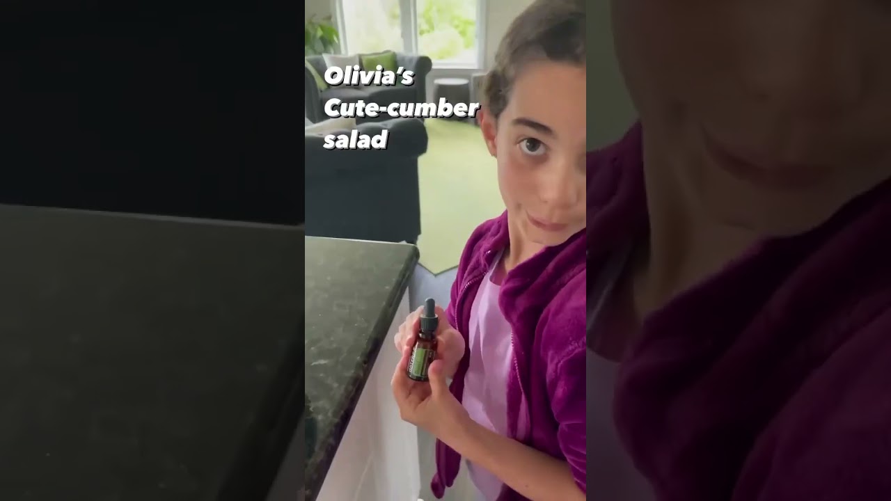 Cute-cumber salad!🥒🥗 #doterra #doterraessentialoils #basil #tinychefs #kidswhocook