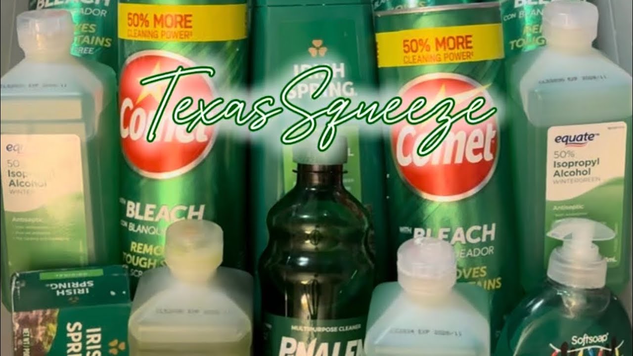 Wintergreen ISO, Irish Spring, Pine and Comet cans + Fake Rinse and Real Rinse