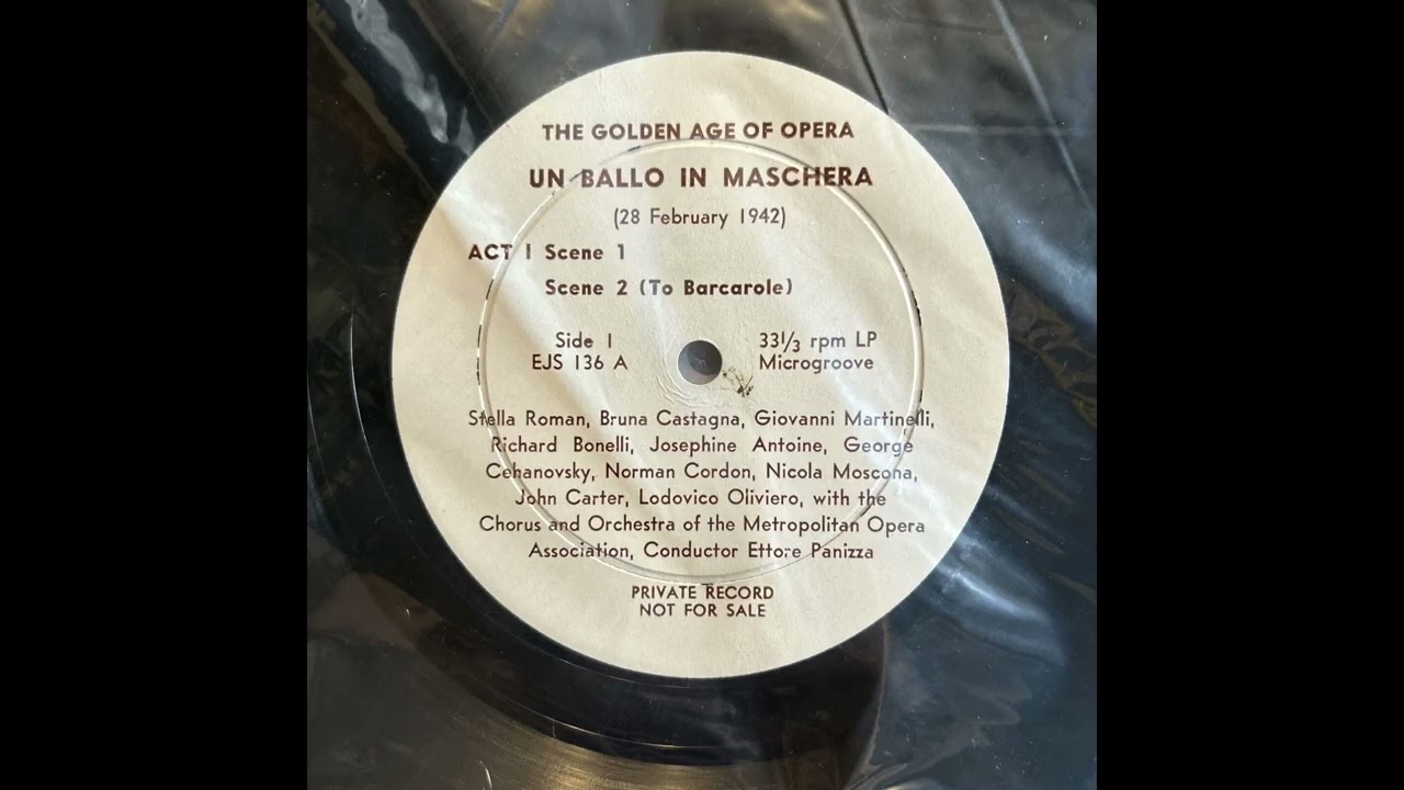 Un Ballo In Maschera (Martinelli, Bonelli, Castagna - Panizza) - 1942