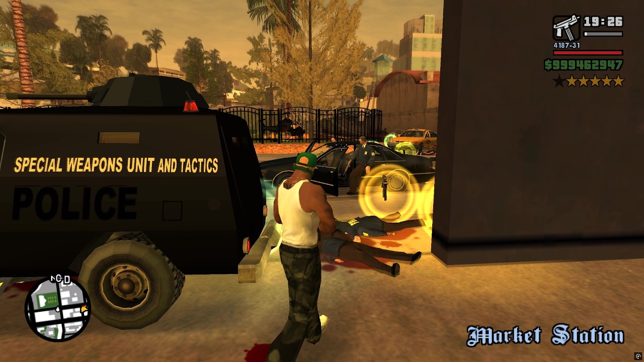 GTA San Andreas - Market Station Shootout + Six Star Escape