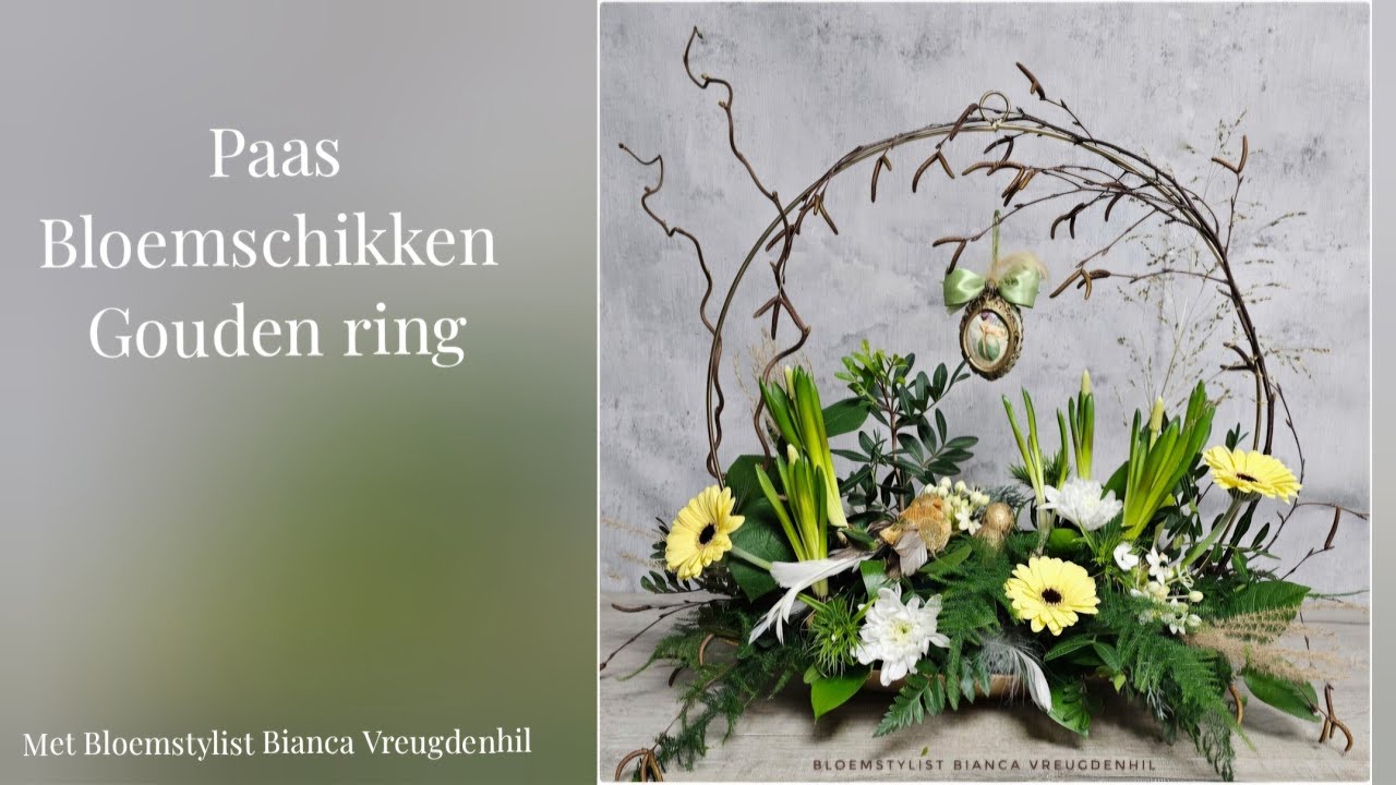 Pasen ring bloemschikken paasstuk diy