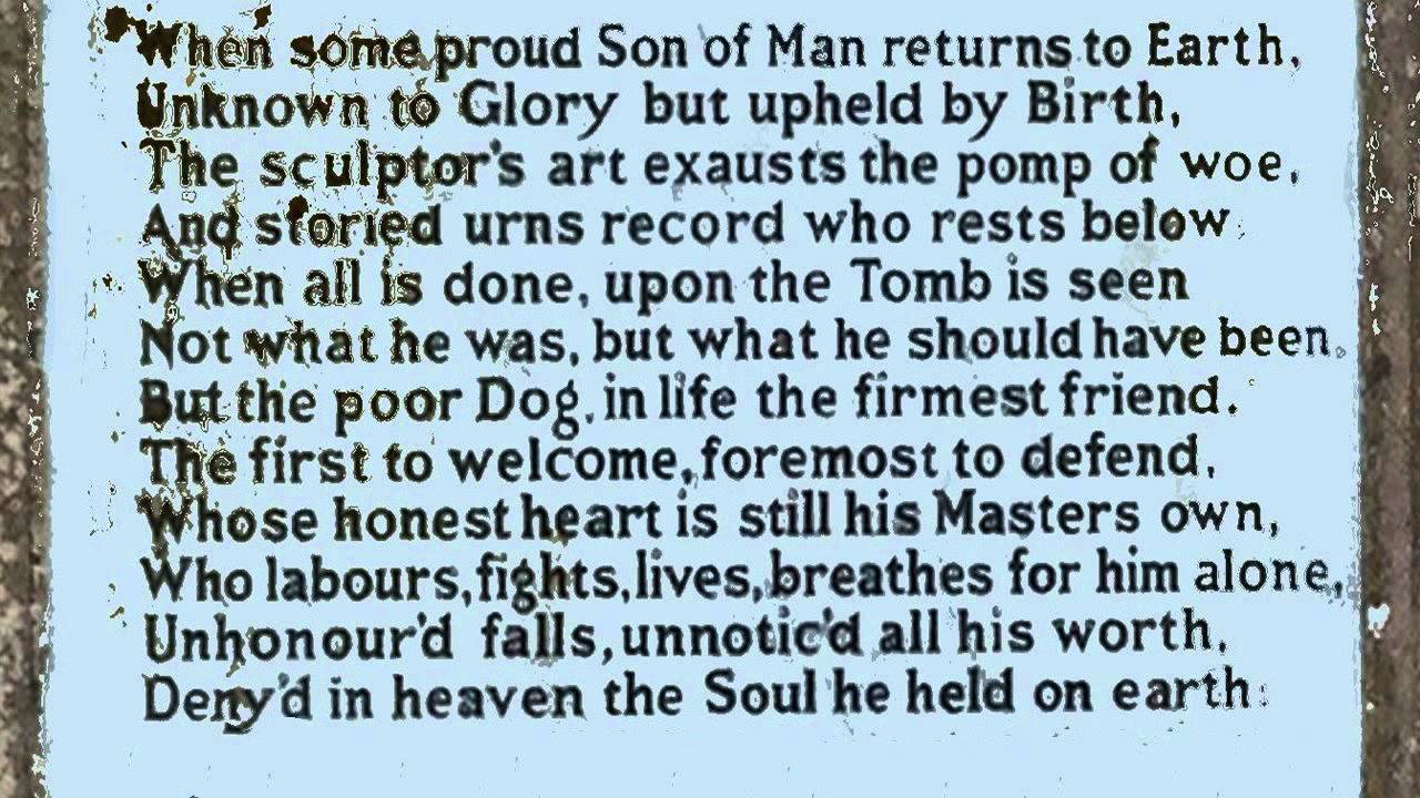 Epitaph to a Dog by George Gordon, Lord Byron (read by Tom O'Bedlam)