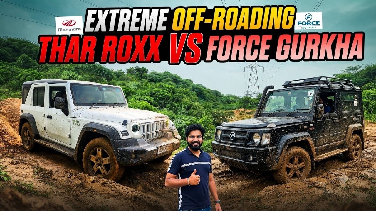 Thar Roxx vs Force Gurkha 5-Door: Ultimate Mud, Slush & Climb Test👍🏻