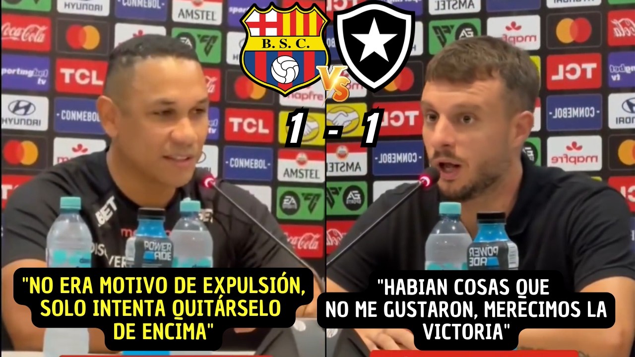 DT de Barcelona SC y Botafogo se pronuncian sobre el empate en Copa Libertadores