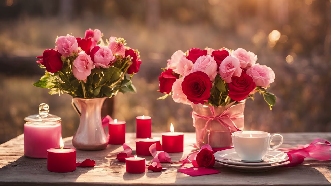 Romantic Table Setting - TV Art - Wallpaper - Screensaver - Frame Art - Valentine's Day