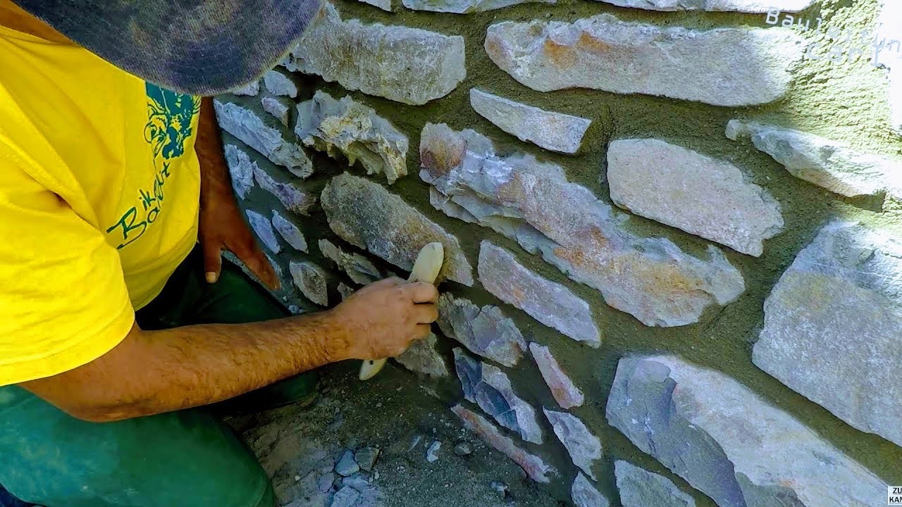 КАК ПОСТРОИТЬ НАТУРАЛЬНУЮ КАМЕННУЮ СТЕНУ, УДЕРЖИВАЯ КАМЕННЫЕ ВАЛУНЫ. ПОДРОБНЫЕ СОВЕТЫ ПО КЛАДКЕ. ...