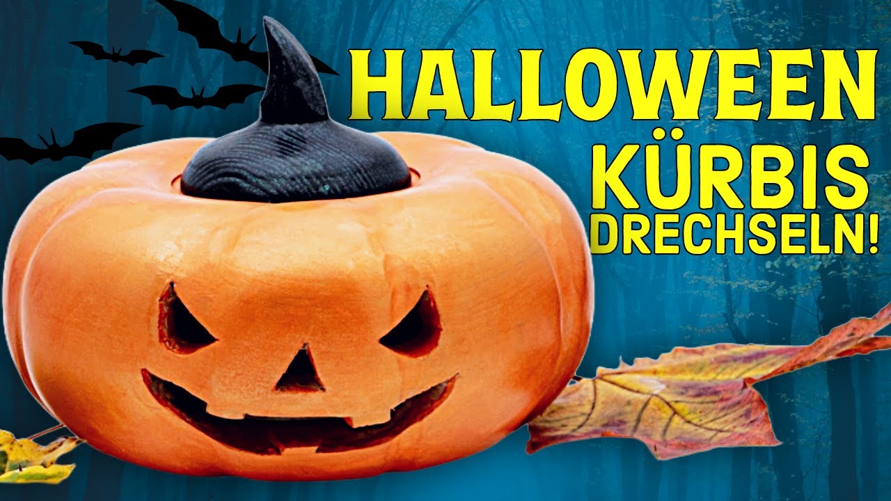 Holz-Kürbis drechseln & schnitzen – Halloween DIY aus Linde