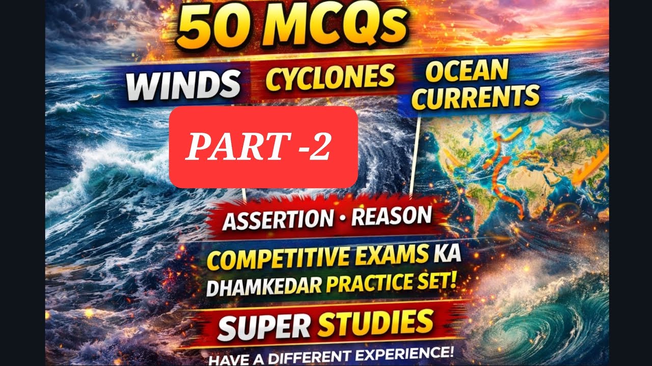 WINDS, CYCLONES AND OCEAN CURRENTS// GEOGRAPHY//MCQS // PART -4