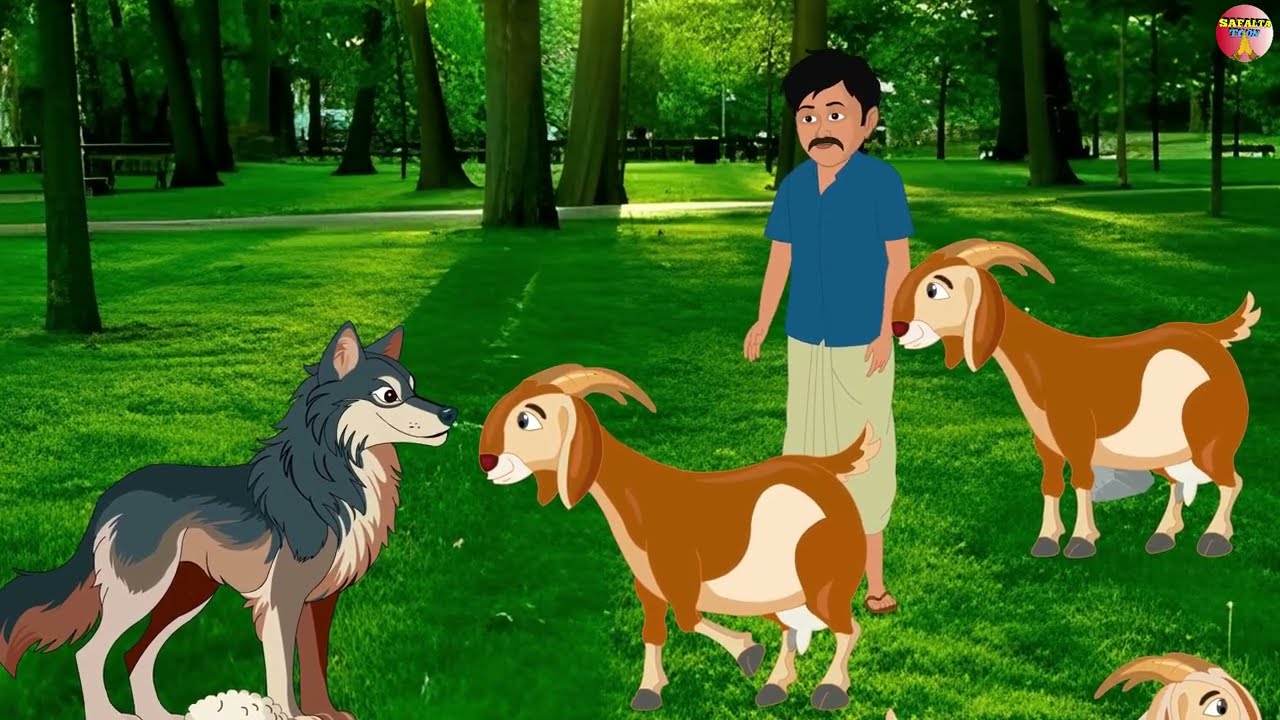 अनाथ चरवाहा धूर्त भेड़िया हिंदी कहानी | anath charvaha dhurt bhediya Hindi kahani | cartoon video |