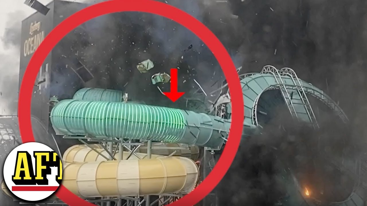 Här färdas elden i vattenrutschkanan