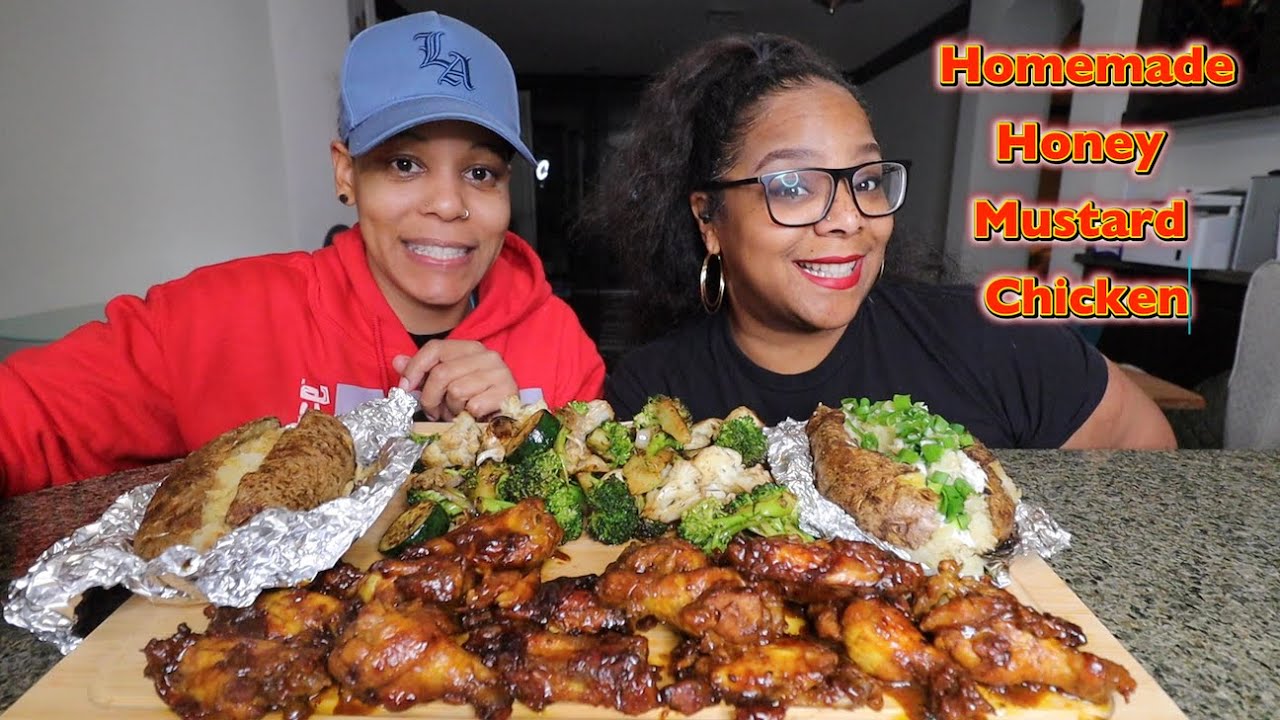 MADE MY WIFE A DELICIOUS HOME COOKED MEAL TO SEE HOW SHE REACTS | Honey Mustard Chicken Mukbang